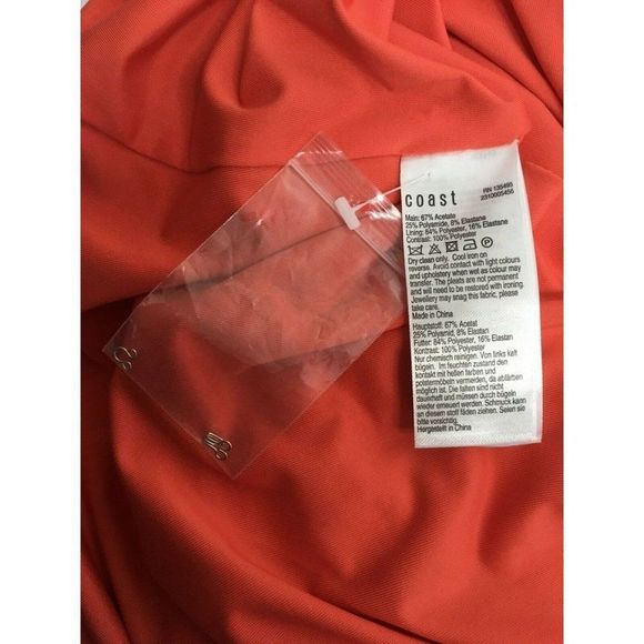 Coast (British) Full Length Prom Indian Wedding Gown Bright Orange US8 Lace top - Picture 9 of 10